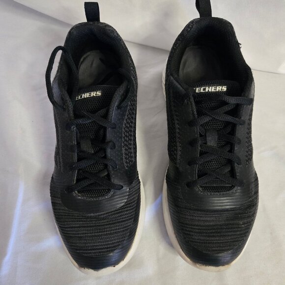 Skechers Women's Black/White Memory Foam Shoes 5M - Picture 5 of 7